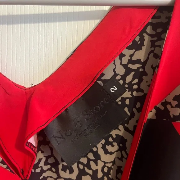 No. 6 Store 100% Silk Color Block Flowy Dress Sz 2 - Picture 3 of 5